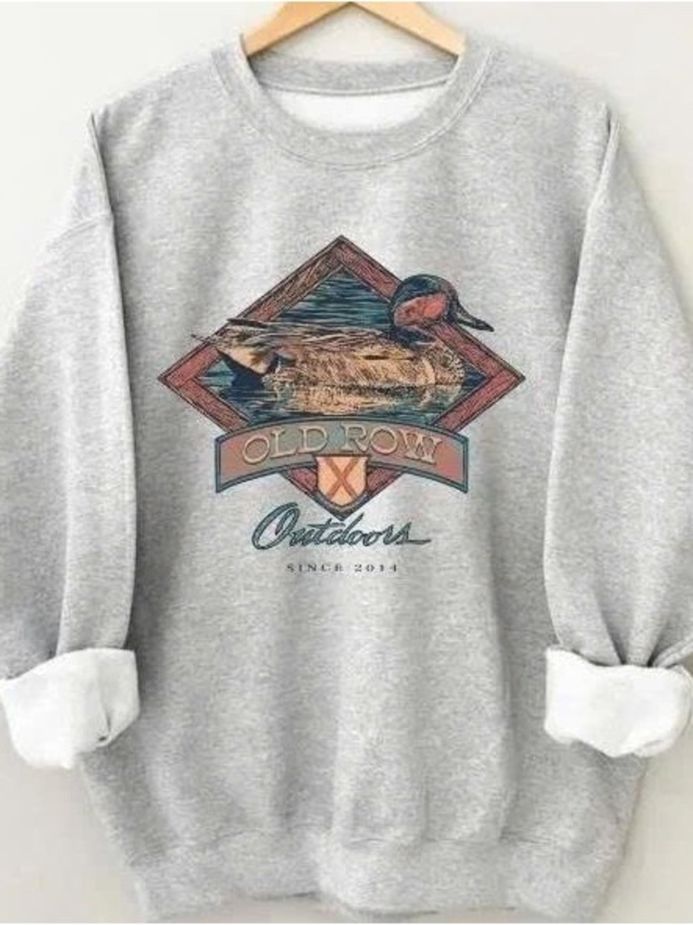 Gray Crewneck with Duck Graphic